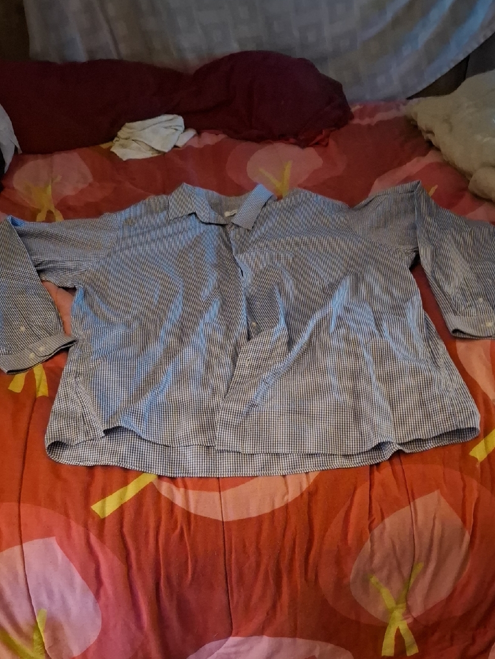 Calvin Klein Blue and White Button-Down Shirt